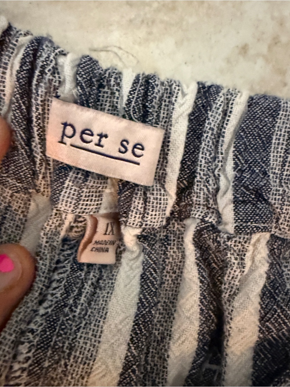 Per Se Blue and White Striped Women’s Shorts